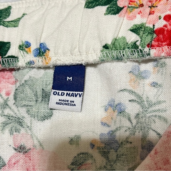 OLD Navy Womens Skirt Floral Linen Blend A-Line Mini Cream Multicolor Size Med. - Picture 5 of 8